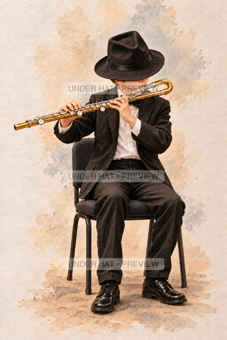 Orchestra Collection, artwork UH-FO-ALTO-FLUTE-BOY-01 — watermarked digital art preview