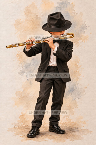 Orchestra Collection, artwork UH-FO-ALTO-FLUTE-BOY-02 — watermarked digital art preview