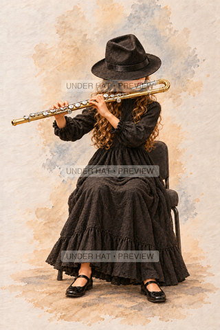 Orchestra Collection, artwork UH-FO-ALTO-FLUTE-GIRL-01 — watermarked digital art preview
