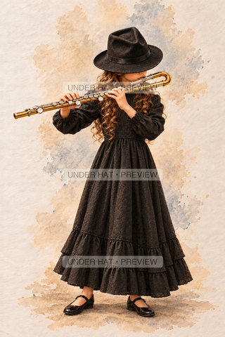 Orchestra Collection, artwork UH-FO-ALTO-FLUTE-GIRL-02 — watermarked digital art preview