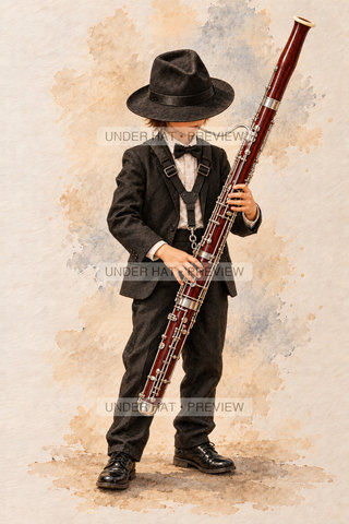 Orchestra Collection, artwork UH-FO-BASSOON-BOY-03 — watermarked digital art preview