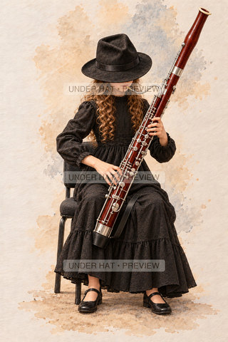 Orchestra Collection, artwork UH-FO-BASSOON-GIRL-01 — watermarked digital art preview