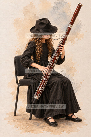Orchestra Collection, artwork UH-FO-BASSOON-GIRL-02 — watermarked digital art preview