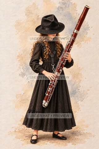 Orchestra Collection, artwork UH-FO-BASSOON-GIRL-03 — watermarked digital art preview