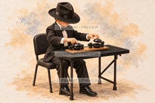 Orchestra Collection, artwork UH-FO-CASTANETS-BOY-03 — watermarked digital art preview