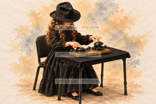 Orchestra Collection, artwork UH-FO-CASTANETS-GIRL-03 — watermarked digital art preview