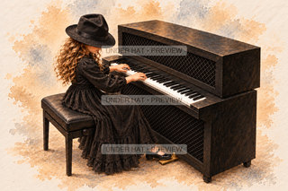 Orchestra Collection, artwork UH-FO-CELESTA-GIRL-02 — watermarked digital art preview