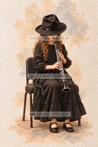 Orchestra Collection, artwork UH-FO-CLARINET-GIRL-02 — watermarked digital art preview