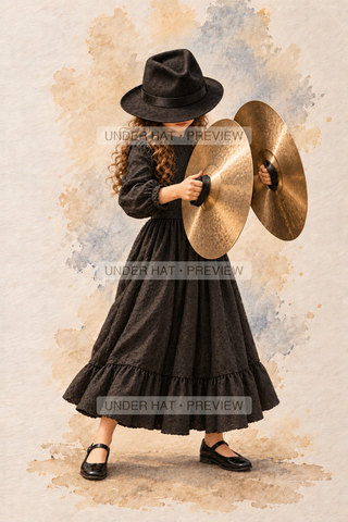 Orchestra Collection, artwork UH-FO-CLASH-CYMBALS-GIRL-01 — watermarked digital art preview