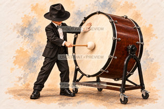 Orchestra Collection, artwork UH-FO-CONCERT-BASS-DRUM-BOY-02 — watermarked digital art preview