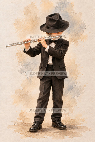 Orchestra Collection, artwork UH-FO-CONCERT-FLUTE-BOY-01 — watermarked digital art preview