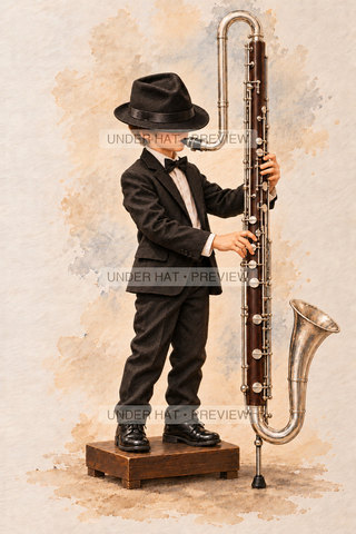 Orchestra Collection, artwork UH-FO-CONTRABASS-CLARINET-BOY-03 — watermarked digital art preview
