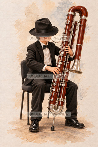 Orchestra Collection, artwork UH-FO-CONTRABASSOON-BOY-02 — watermarked digital art preview