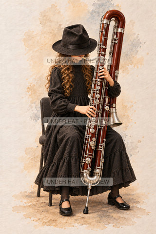 Orchestra Collection, artwork UH-FO-CONTRABASSOON-GIRL-01 — watermarked digital art preview