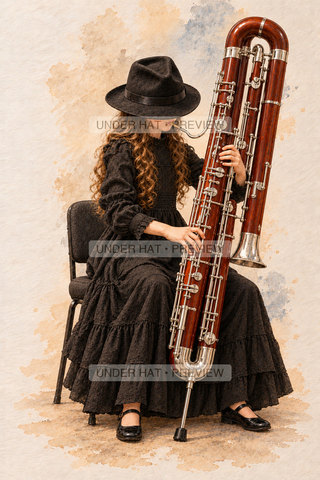 Orchestra Collection, artwork UH-FO-CONTRABASSOON-GIRL-02 — watermarked digital art preview