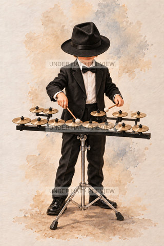 Orchestra Collection, artwork UH-FO-CROTALES-BOY-01 — watermarked digital art preview