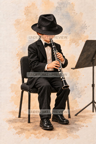 Orchestra Collection, artwork UH-FO-E-FLAT-CLARINET-BOY-02 — watermarked digital art preview