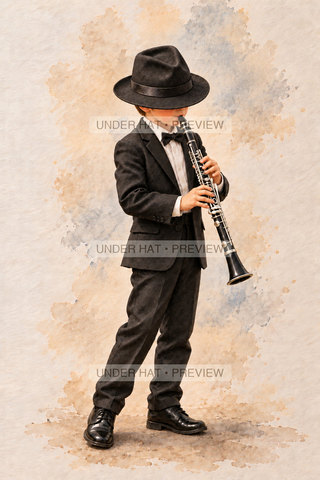 Orchestra Collection, artwork UH-FO-E-FLAT-CLARINET-BOY-03 — watermarked digital art preview