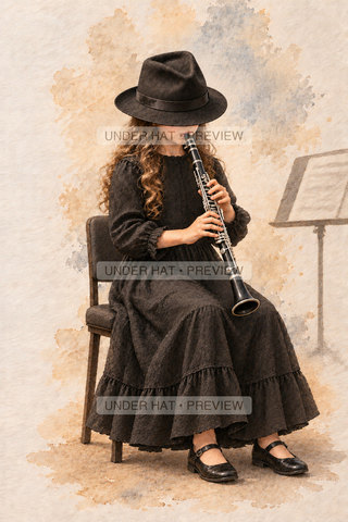 Orchestra Collection, artwork UH-FO-E-FLAT-CLARINET-GIRL-02 — watermarked digital art preview