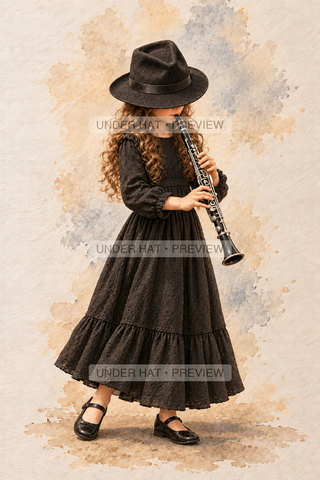 Orchestra Collection, artwork UH-FO-E-FLAT-CLARINET-GIRL-03 — watermarked digital art preview