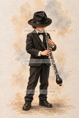Orchestra Collection, artwork UH-FO-ENGLISH-HORN-BOY-01 — watermarked digital art preview