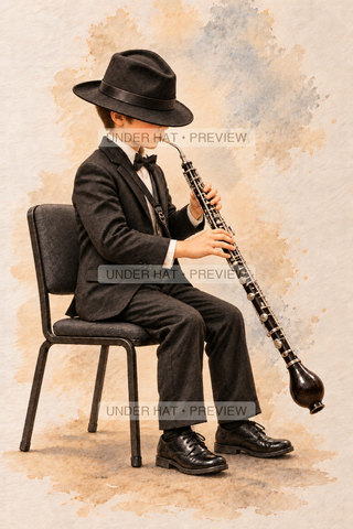 Orchestra Collection, artwork UH-FO-ENGLISH-HORN-BOY-02 — watermarked digital art preview