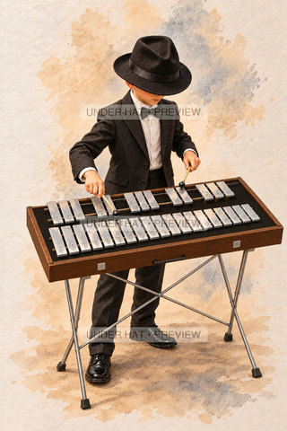 Orchestra Collection, artwork UH-FO-GLOCKENSPIEL-BOY-02 — watermarked digital art preview