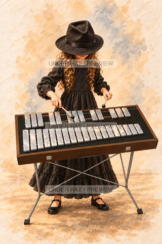 Orchestra Collection, artwork UH-FO-GLOCKENSPIEL-GIRL-01 — watermarked digital art preview