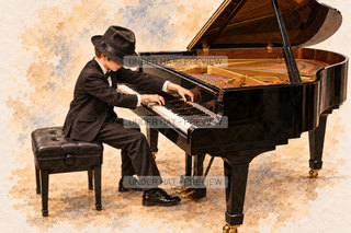 Orchestra Collection, artwork UH-FO-GRAND-PIANO-BOY-03 — watermarked digital art preview
