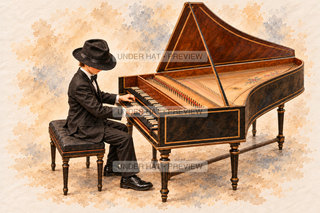Orchestra Collection, artwork UH-FO-HARPSICHORD-BOY-01 — watermarked digital art preview