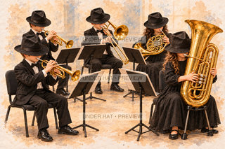 Orchestra Collection, artwork UH-FO-LIFE-BRASS-QUINTET — watermarked digital art preview