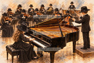 Orchestra Collection, artwork UH-FO-LIFE-PIANO-SOLOIST-AND-ORCHESTRA — watermarked digital art preview