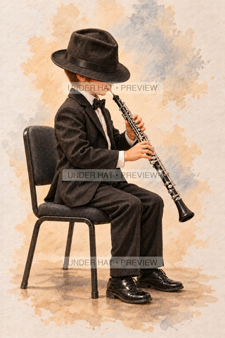 Orchestra Collection, artwork UH-FO-OBOE-BOY-02 — watermarked digital art preview