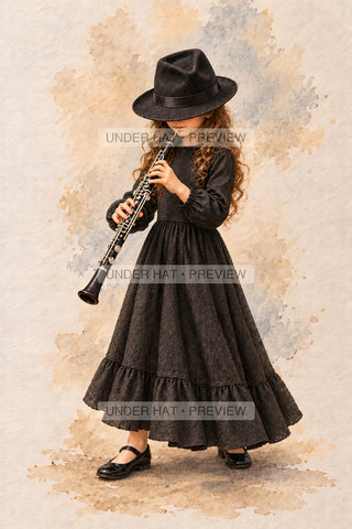 Orchestra Collection, artwork UH-FO-OBOE-GIRL-03 — watermarked digital art preview