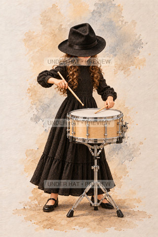 Orchestra Collection, artwork UH-FO-SNARE-DRUM-GIRL-03 — watermarked digital art preview