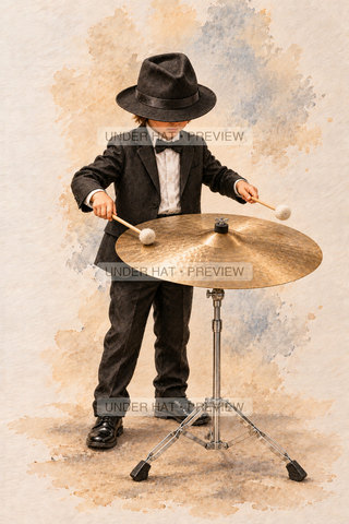 Orchestra Collection, artwork UH-FO-SUSPENDED-CYMBAL-BOY-01 — watermarked digital art preview