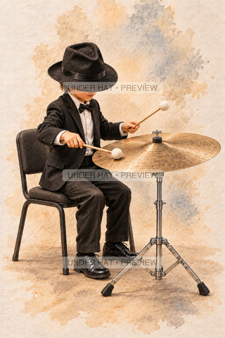 Orchestra Collection, artwork UH-FO-SUSPENDED-CYMBAL-BOY-02 — watermarked digital art preview