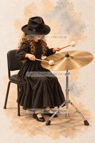 Orchestra Collection, artwork UH-FO-SUSPENDED-CYMBAL-GIRL-02 — watermarked digital art preview