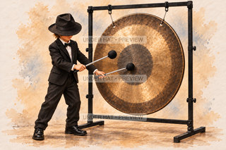 Orchestra Collection, artwork UH-FO-TAM-TAM-BOY-02 — watermarked digital art preview