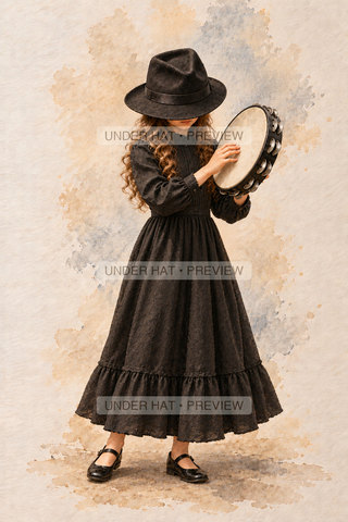 Orchestra Collection, artwork UH-FO-TAMBOURINE-GIRL-01 — watermarked digital art preview