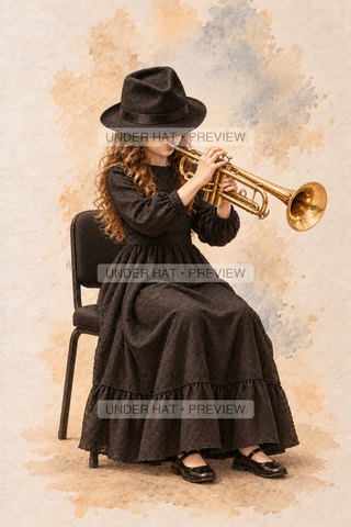 Orchestra Collection, artwork UH-FO-TRUMPET-GIRL-02 — watermarked digital art preview