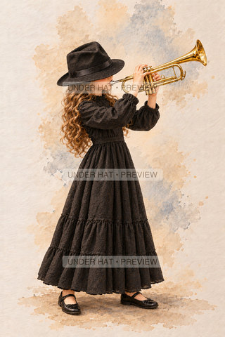 Orchestra Collection, artwork UH-FO-TRUMPET-GIRL-03 — watermarked digital art preview