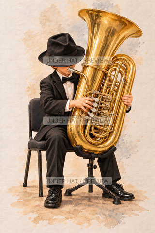 Orchestra Collection, artwork UH-FO-TUBA-BOY-02 — watermarked digital art preview