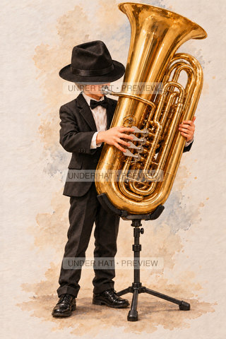 Orchestra Collection, artwork UH-FO-TUBA-BOY-03 — watermarked digital art preview