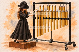 Orchestra Collection, artwork UH-FO-TUBULAR-BELLS-GIRL-03 — watermarked digital art preview