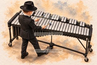 Orchestra Collection, artwork UH-FO-VIBRAPHONE-BOY-01 — watermarked digital art preview