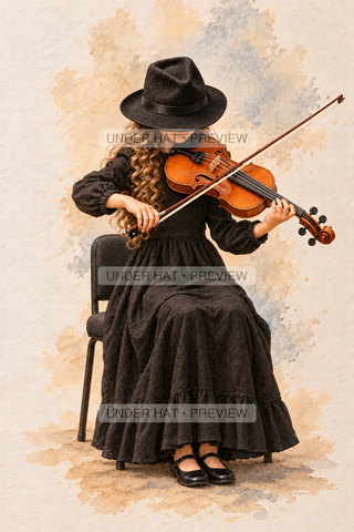 Orchestra Collection, artwork UH-FO-VIOLA-GIRL-02 — watermarked digital art preview