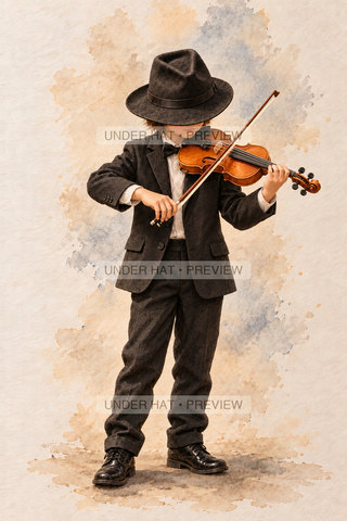 Orchestra Collection, artwork UH-FO-VIOLIN-BOY-01 — watermarked digital art preview