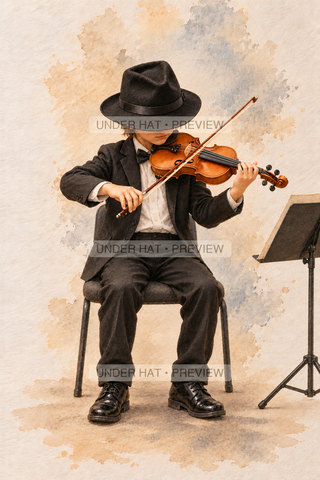 Orchestra Collection, artwork UH-FO-VIOLIN-BOY-02 — watermarked digital art preview