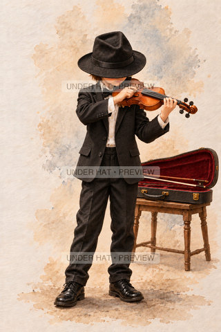 Orchestra Collection, artwork UH-FO-VIOLIN-BOY-03 — watermarked digital art preview